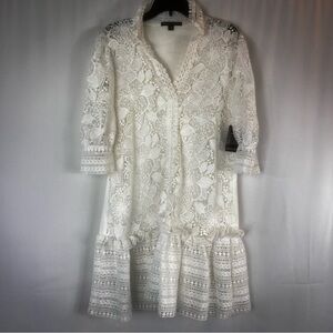 NEW Boston Proper Dress Coquette Cottage
Floral Romantic Lolita Lace White XL